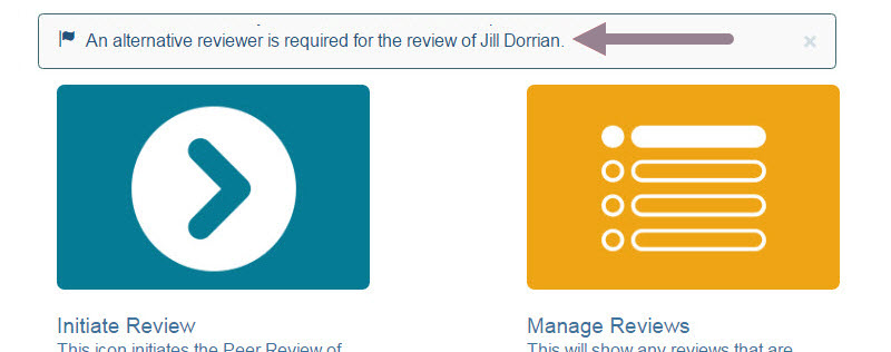 Screenshot showing where to click to begin the process of selceting a replacement reviewer as outlined in text below