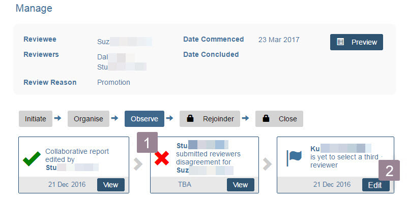 screenshot of the window that shows that a third reviewer is to be selected