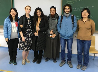group photo of students from china with Sarah List