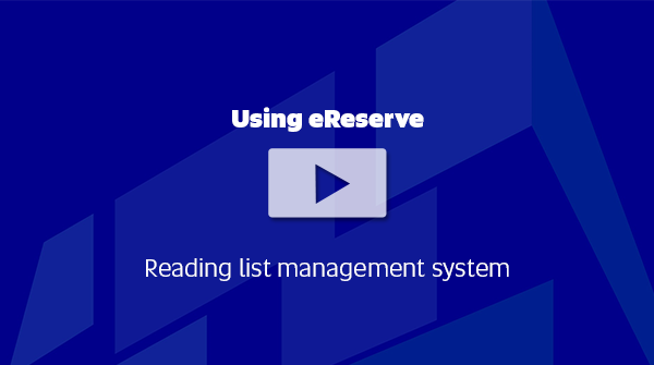 How to use eReserve video