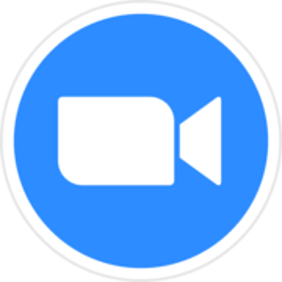 Zoom logo: 2D video camera icon