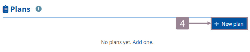 Screenshot of the new plan button in the plans section. 