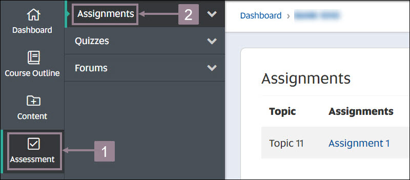 submit assignment online unisa Screenshot showing the left hand navigation menu and the assessment icon