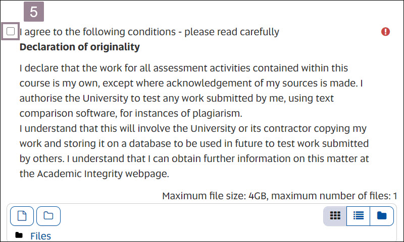 unisa assignment submission app Screenshot showing the declaration of originality