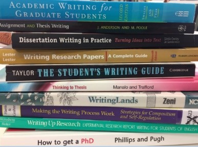 A heap of research writing books