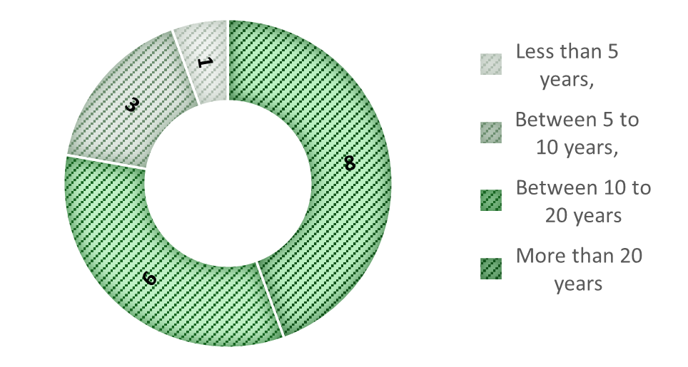 Figure 3 -  Participants’ teaching experience 