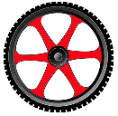wheel with spokes highlighted